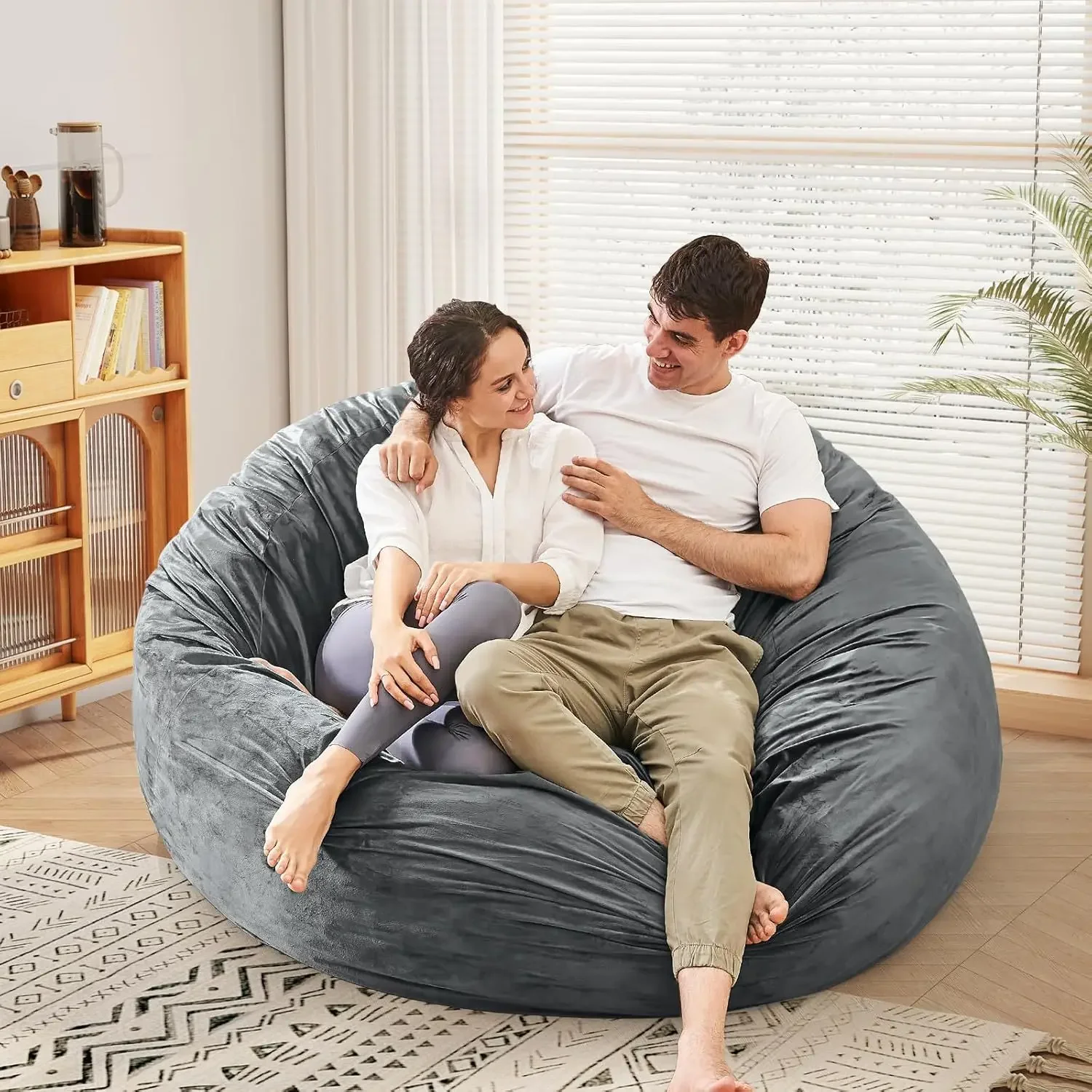 Large Deformable Bean Bag Chair Flannel Sponge Granular Lazy Sofa Living Room Lazy Sofa