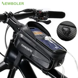 NEWBOLER Bicycle Bag Waterproof Touch Screen Cycling Bag Top Front Tube Frame MTB Road Bike Bag 6.9 Phone Case Bike Accessories