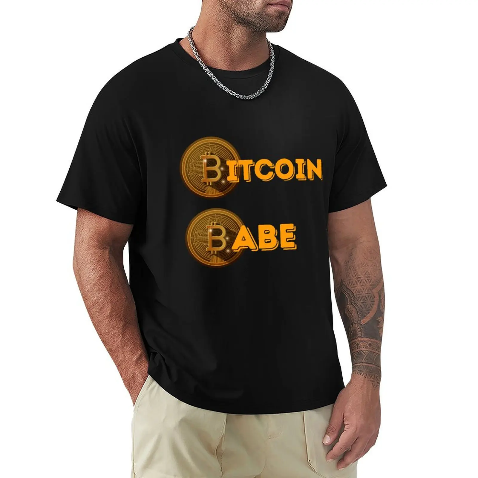 

Bitcoin Babe-Black Background T-Shirt Plus Size Workout Short Sleeve Top