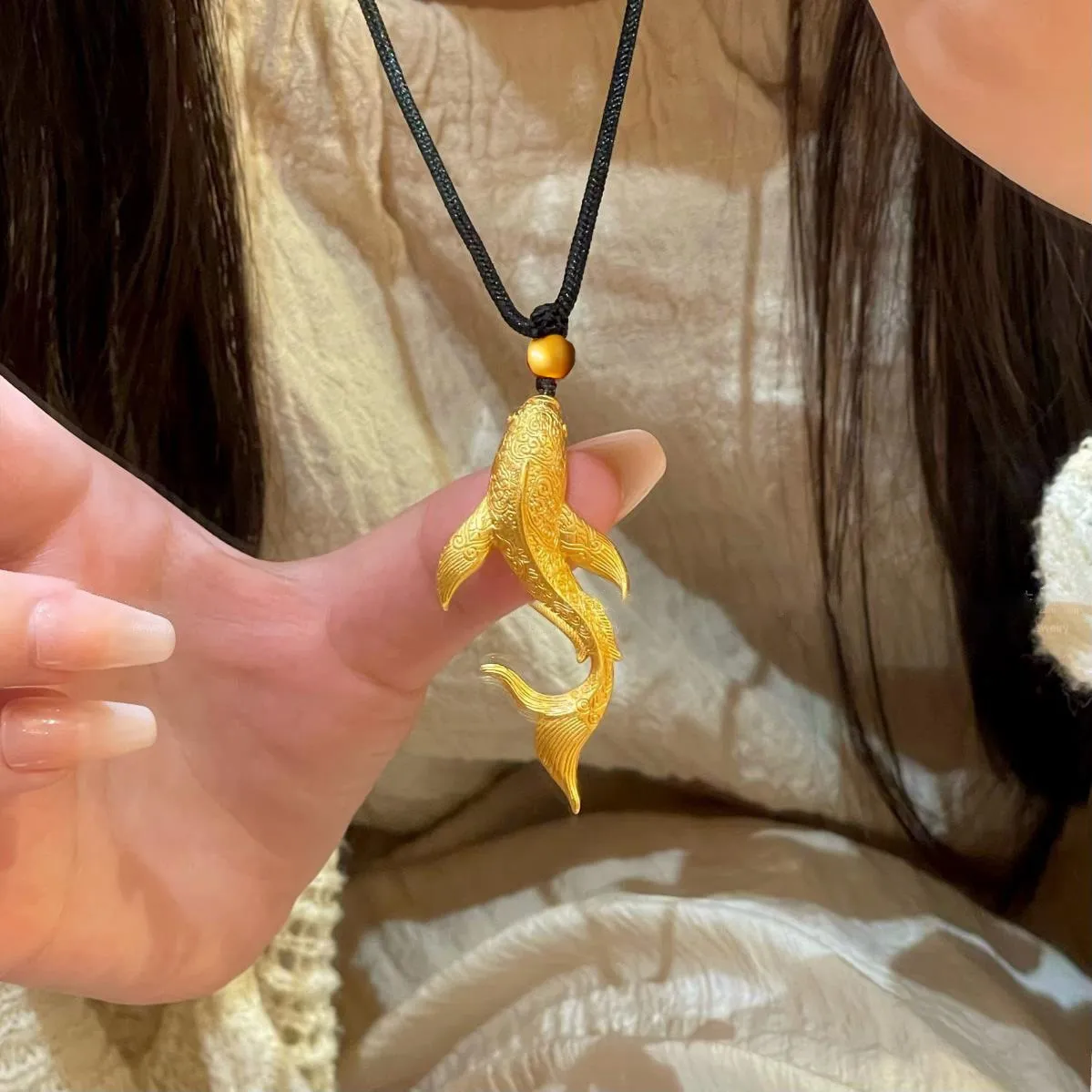 Korea Trend Jewelry On The Necklace Gold Fish Pendant For Women Men Movable Fish Charm Wedding Party DIY Jewelry Wholesale Gift