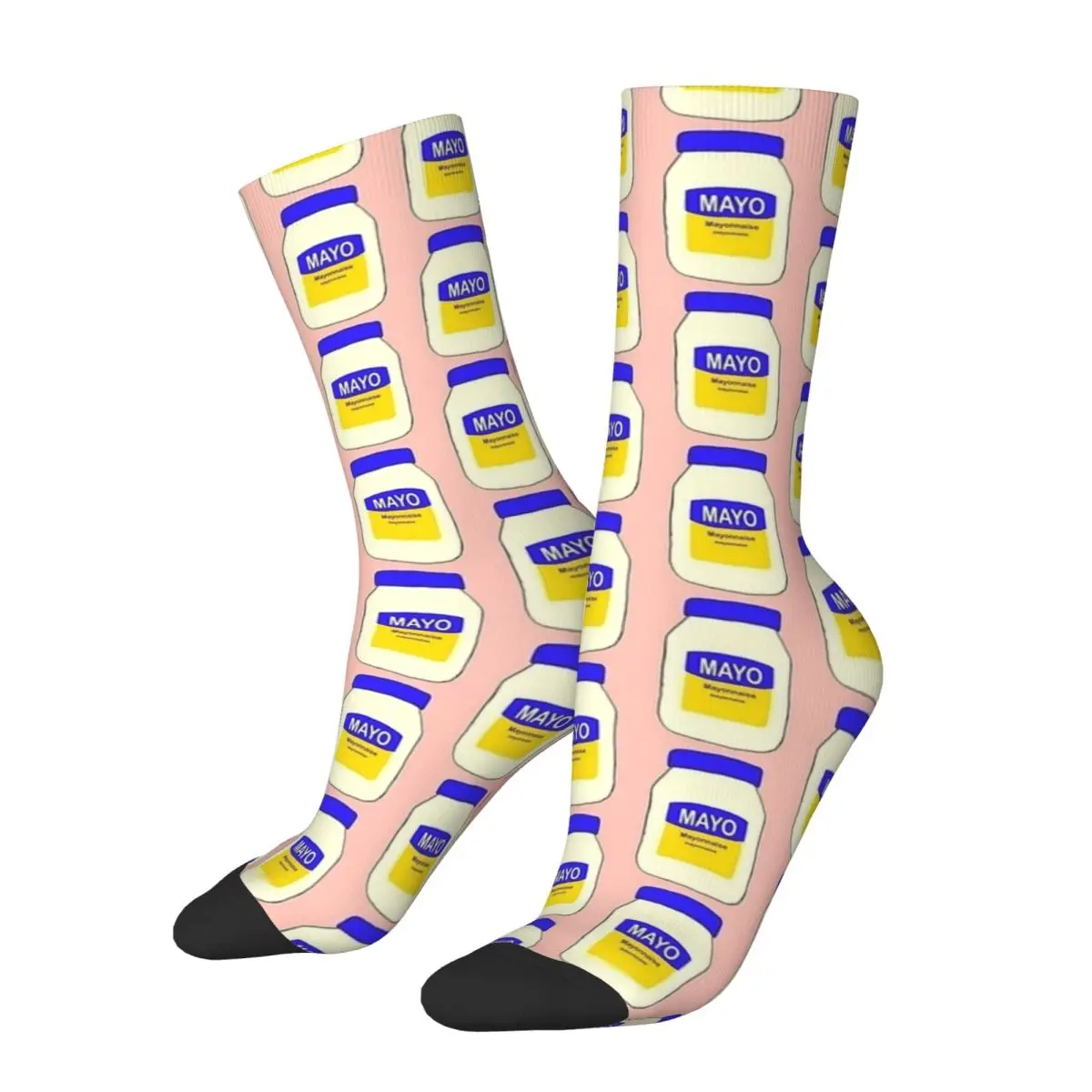 Mayonnaise Socks Salad Dressing Casual Stockings Adults Men Soft Breathable Running Socks Autumn Graphic Non Slip Socks