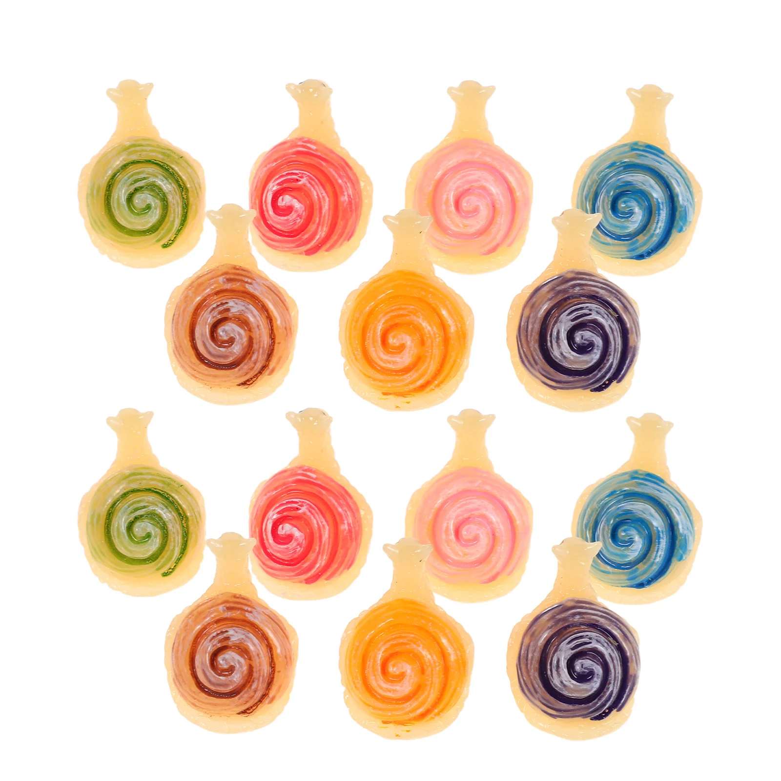 14 szt. Realistyczne, symulowane ślimaki z żywicy, miniatury do dekoracji ogrodu, mikropejzażu, terrarium, akcesoria do bonsai