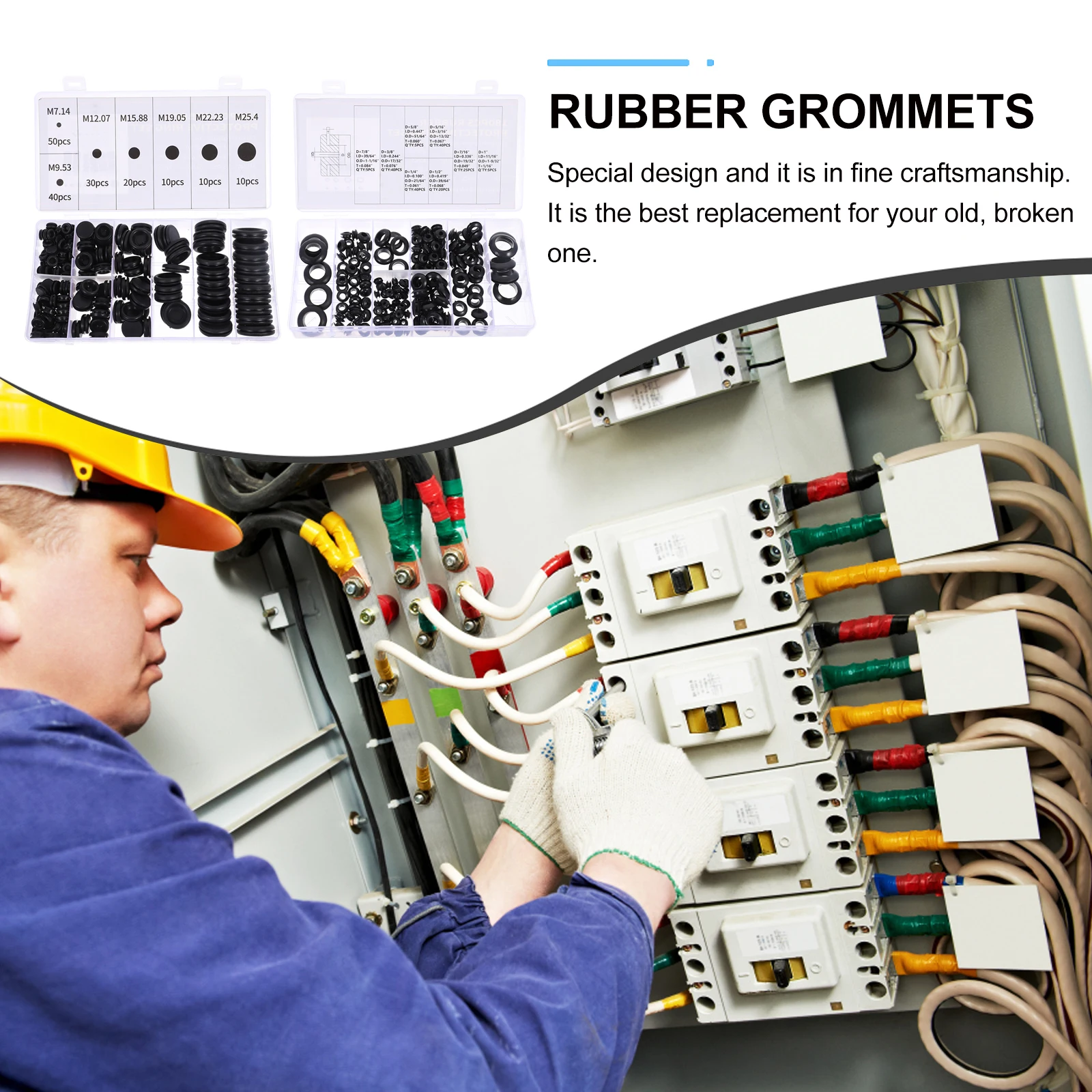 

Rubber Grommets Assorted Sizes Black Plugs Wire Guards Hole Protectors Gasket Kits Rubber Washers Cable Protectors Automotive