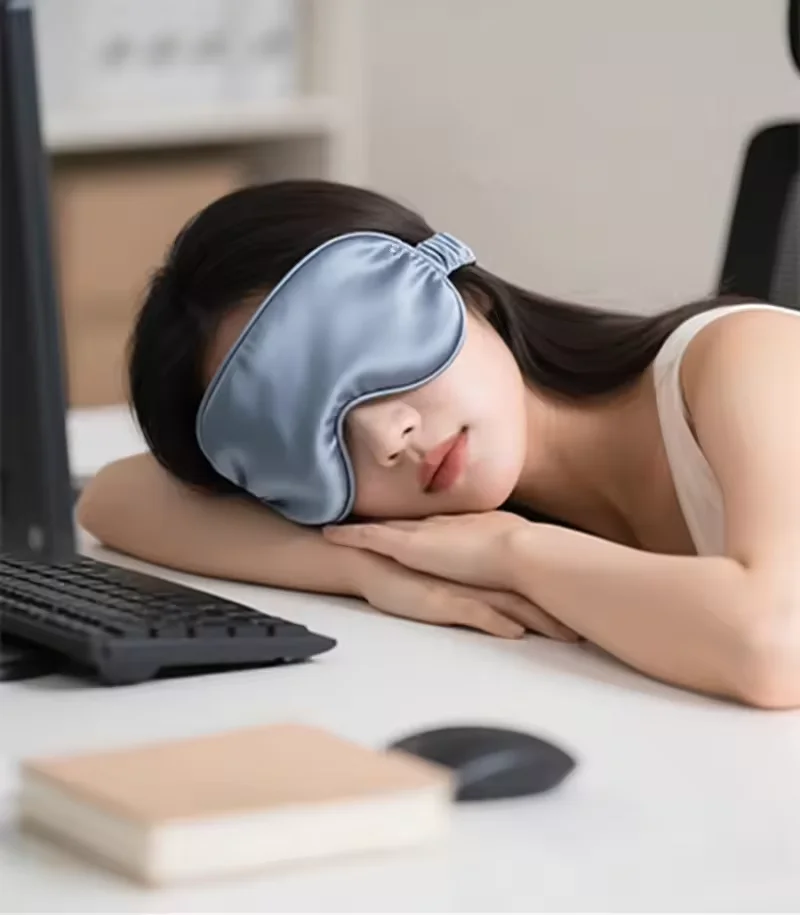 Double-Sided Silk Sleeping Eyeshade Light Blocking Breathable Travel Sleep Eye Mask Shields Protective Safety Goggle Eye Wear