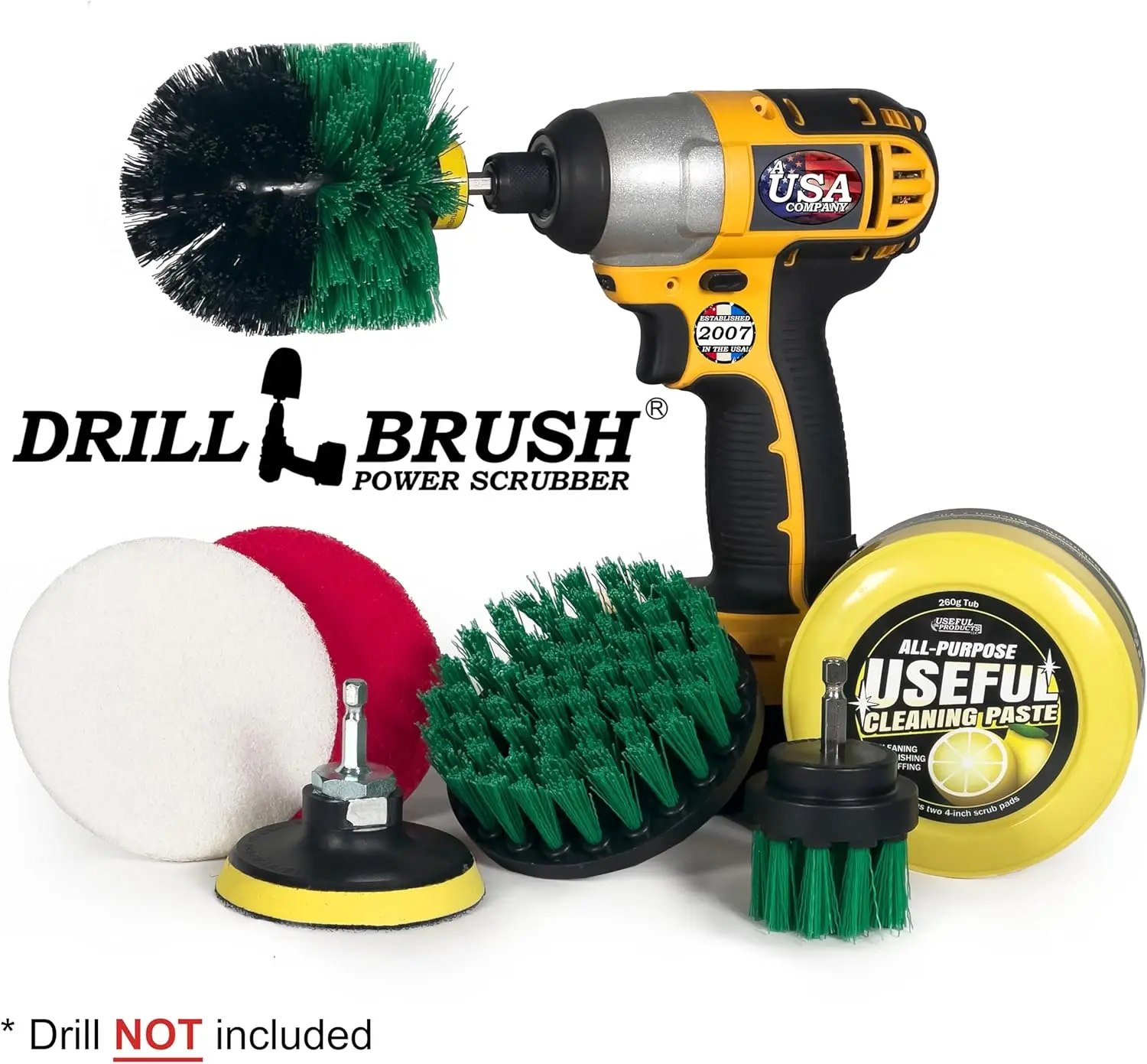 مجموعة أدوات تنظيف دوارة كهربائية مع معجون منظف - رائحة ليمون ليمون، لأسطح المطبخ والمنزل #4