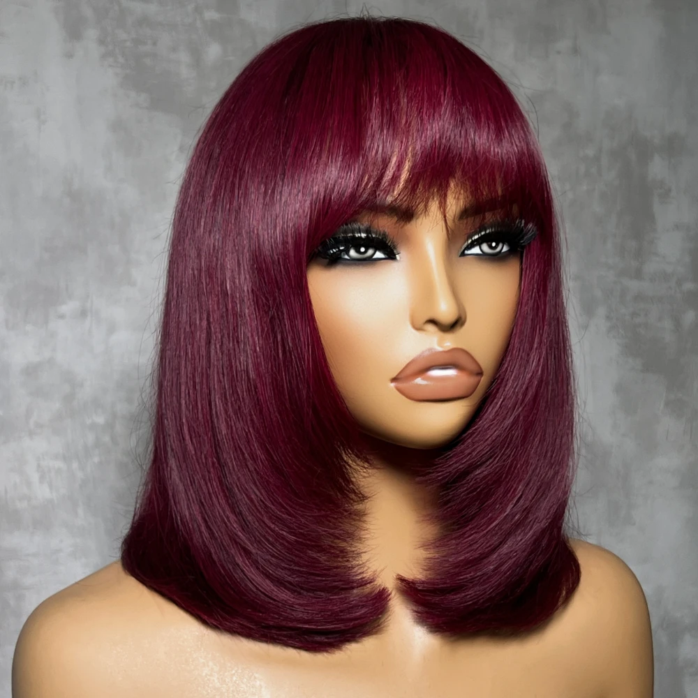 unice-99j-burgundy-color-layered-cut-straight-bob-wig-with-bangs-100-human-hair-wigs-glueless-wear-go-full-machine-made-wig