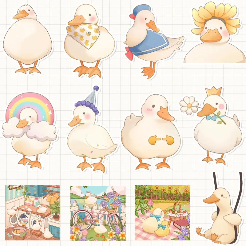 25 cartoon cate duck kawayi Phone/PC Car Phone Self Adhesive Scrapbook Stickers Car Sticker Wedding Decorations