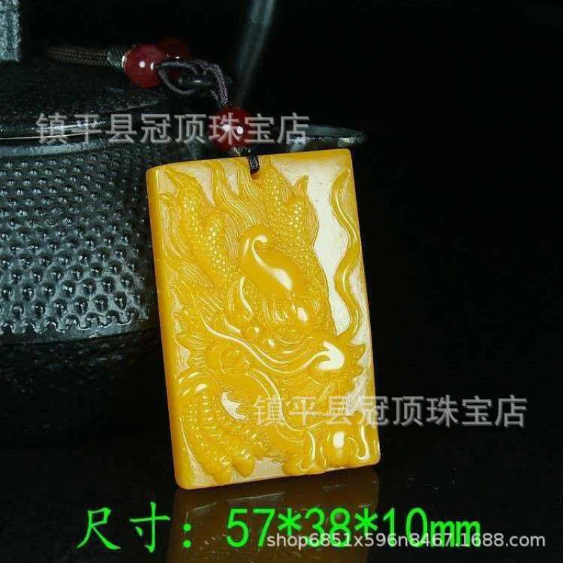 

Имитация нефритового кулона из Хэтяньского желтого нефрита, материал из Внешней Монголии, нефритовый кулон с изображением знака зодиака, оптом