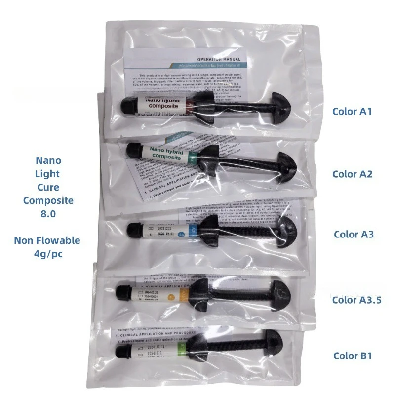 

Стоматологический материал Нано светоотверждаемая композитная смола 4 г/шприц Нерасдувный тип Оральный стоматолог Наногибридный композитный материал из смолы