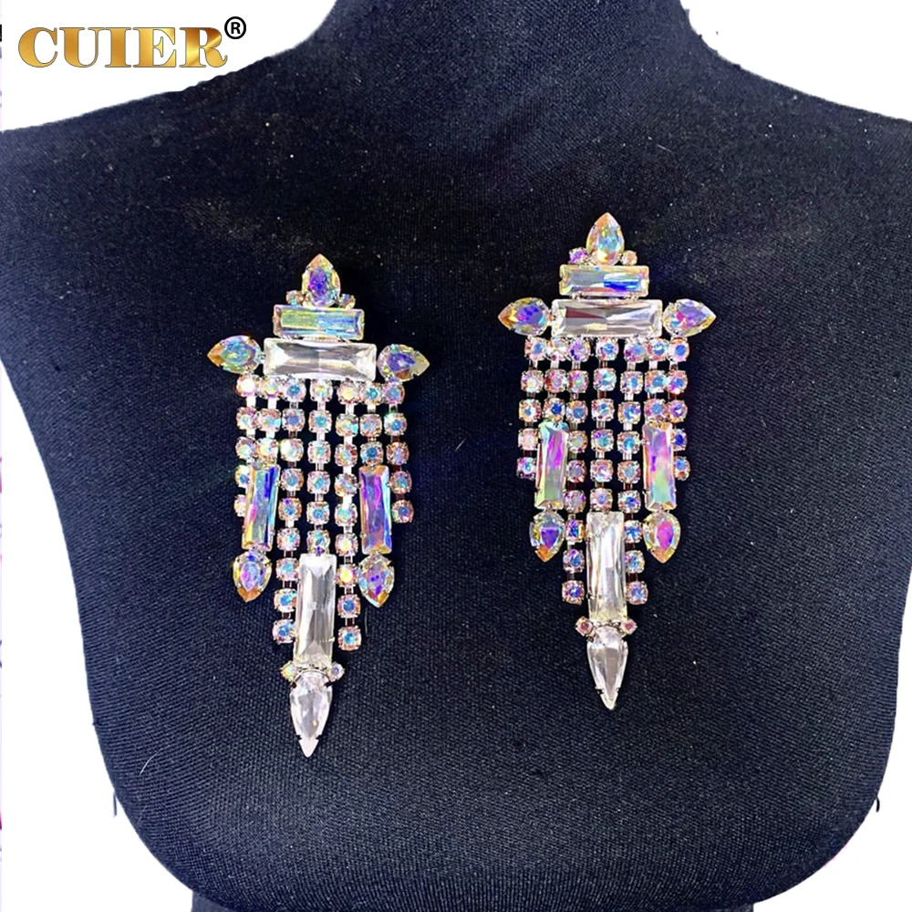 CUIER SS28 5mm Full Rhinestones Necklace Earring Jewelry Set for Women Accessories for Drag Queen