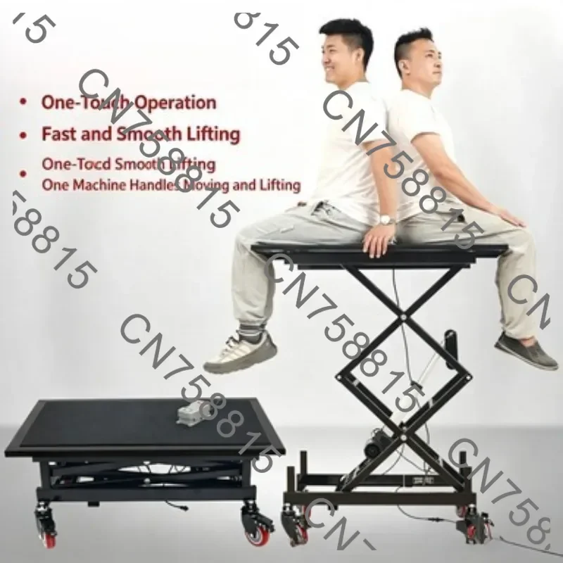 For Indoor Tile Renovation Construction，New Electric Lifting Step Stool Foldable Mobile Platform Trolley Foot Lift Work Bench