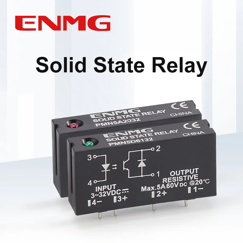 ENMG 24V الجهد العريض PCB-Mount Mini Solid State Relay PMN5D6132، تحكم DC إلى DC (3V/5V متوافق) عزل بصري من نوع الدبوس