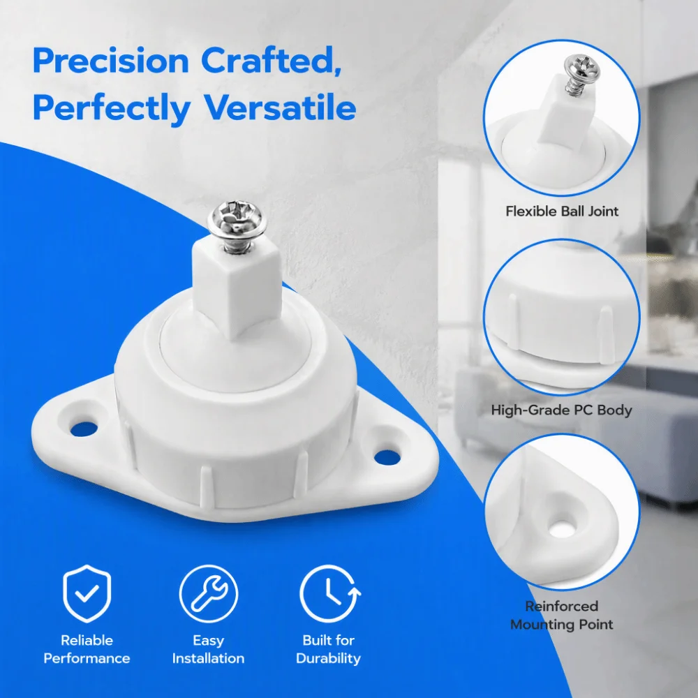 PC PIR Motion Sensor Bracket Adjustable Angle Short Leg Design Infrared Detector Mount White Easy Install