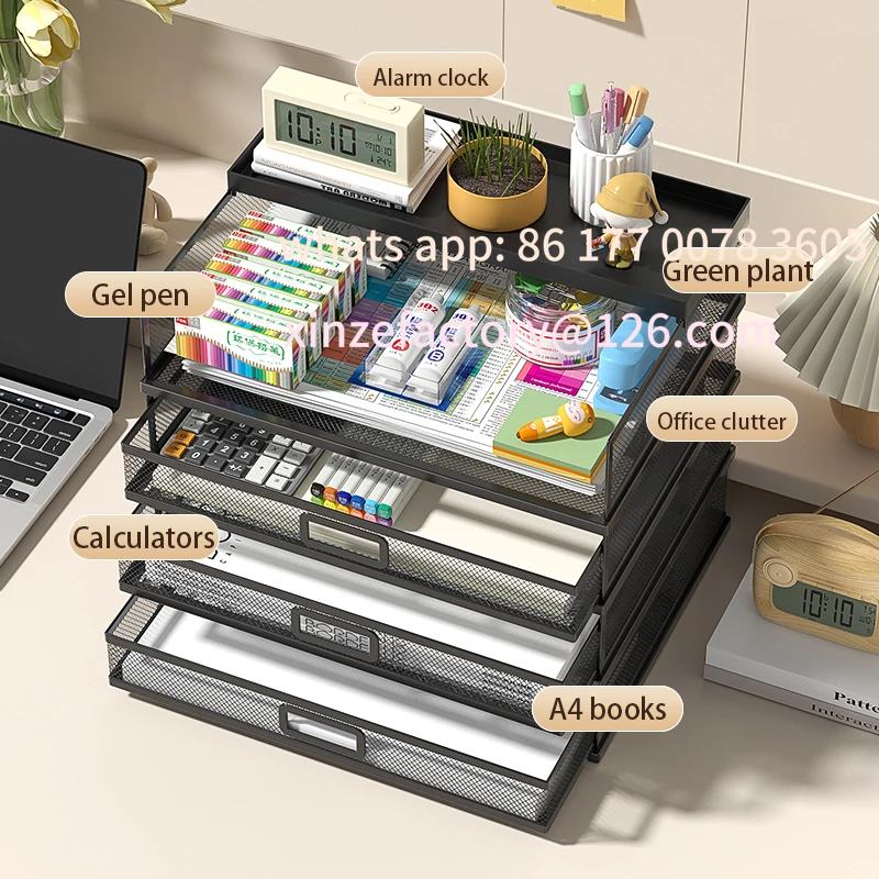 Bandeja de cartas apilable de 4 niveles personalizable, organizador de papel para escritorio de oficina, soporte de escritorio para accesorios de letras de papel