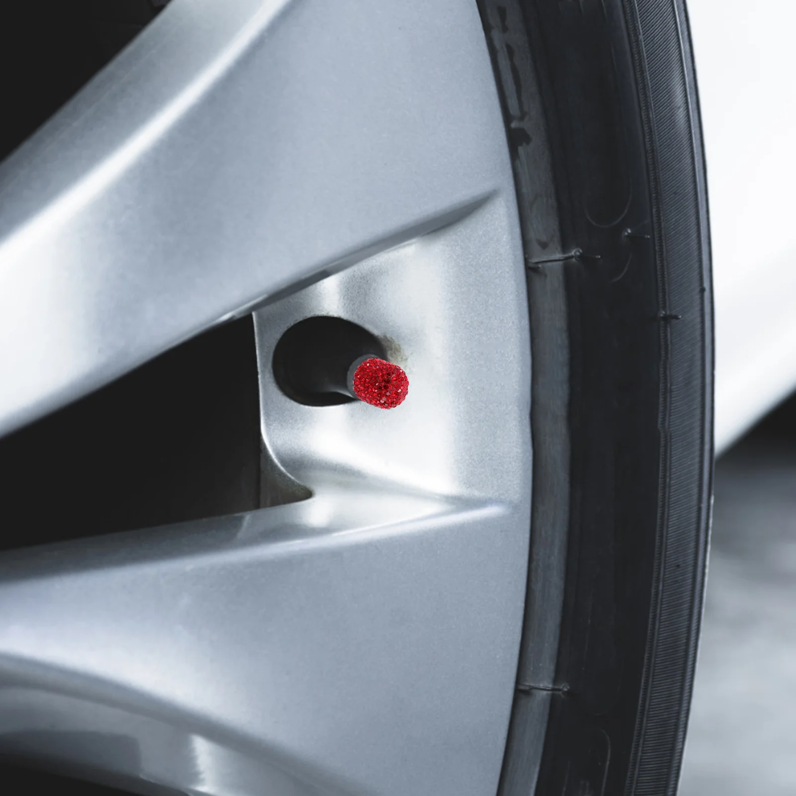 

6pcs Car Tire Valve Caps Full Diamond Rhinestone Bling Decor Durable Universal Fit For Cars Suvs Trucks Motorcycles Bicycles