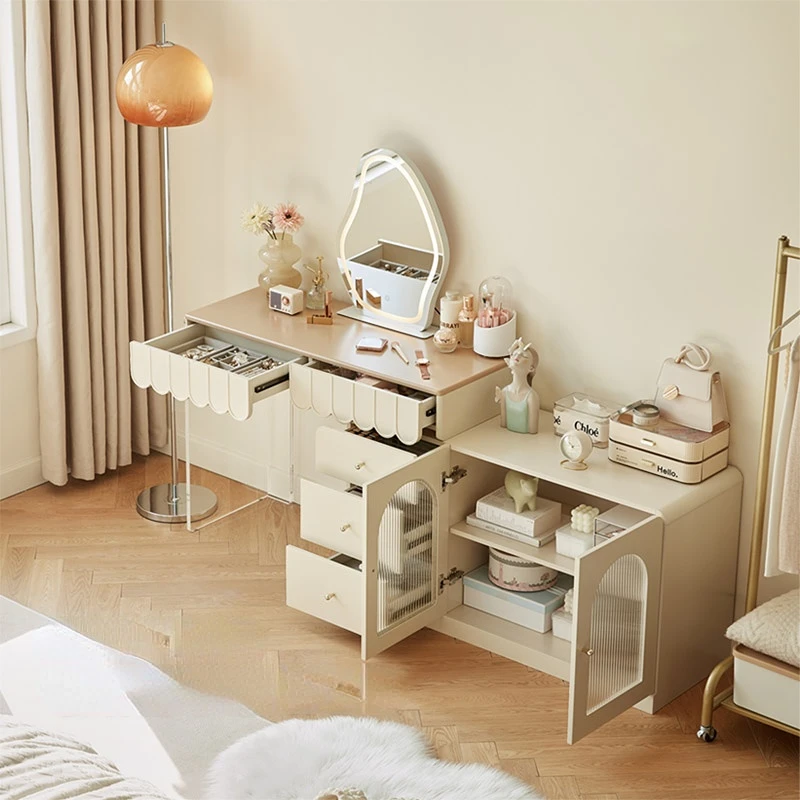 Organizing White Dressing Table Bedroom Drawer Mirror Modern Luxury Dressers Sets Makeup Storage Schminktisch Home Furniture