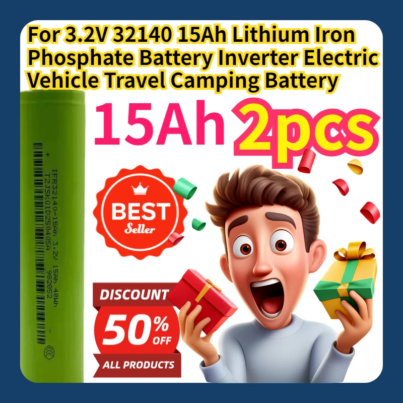 

For 3.2V 32140 15Ah Lithium Iron Phosphate Battery Inverter Electric Vehicle Travel Camping Battery