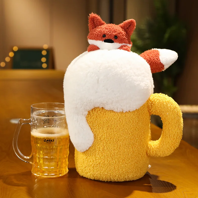38/50センチメートル独特キツネ牛ビールジョッキぬいぐるみぬいぐるみ