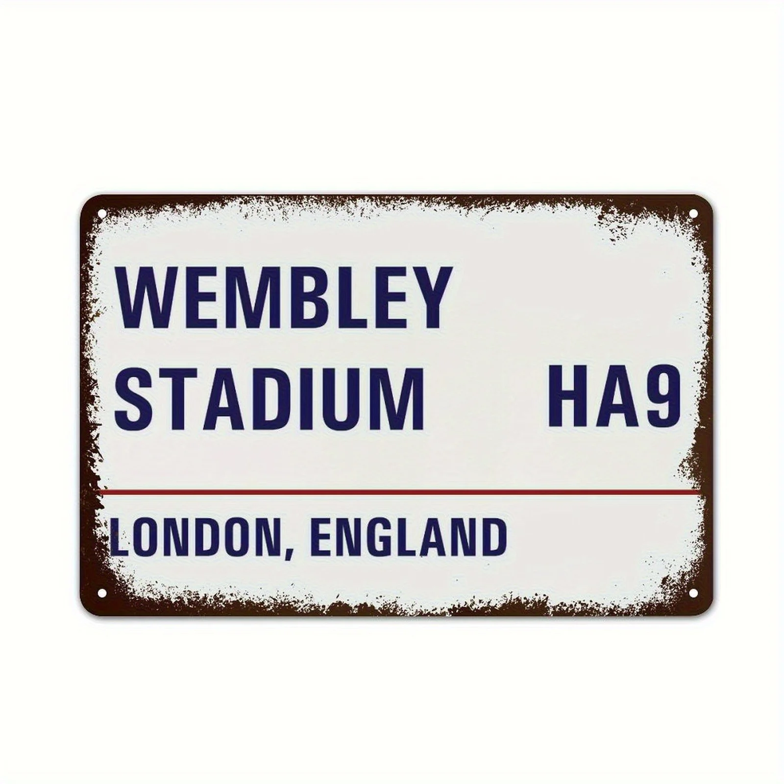 Vintage Wembley Stadium London Metal Sign Iron Wall Hanging Decor Plaque, Multipurpose, No Electricity Needed,
