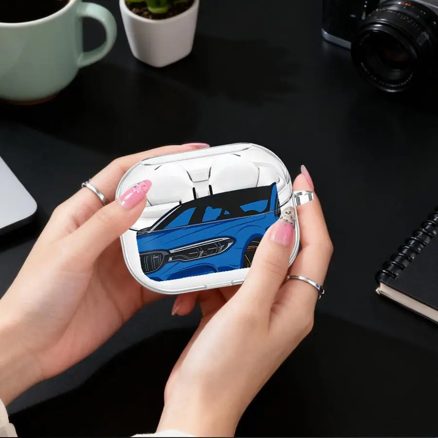 Case For Samsung Galaxy Buds 4 Pro Live 3Pro 2Pro 2 3 FE 4Pro Clear Earphone Cases Cover With Hook Blue Beast Retro Power