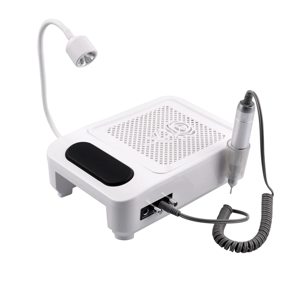 Aspirador de pó multifuncional, baixo ruído, quatro em um, para polimento de unhas, com estilo de iluminação, polidor de unhas integrado