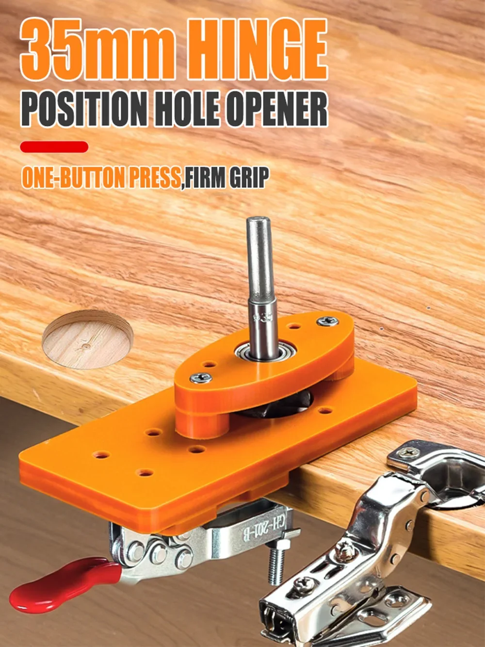 Woodworking Hinge Hole Open Locator Hinge Jig Hole Puncher Drilling Positioning Guide Locator for Door,Cabinet,Wardrobe,Cupboard