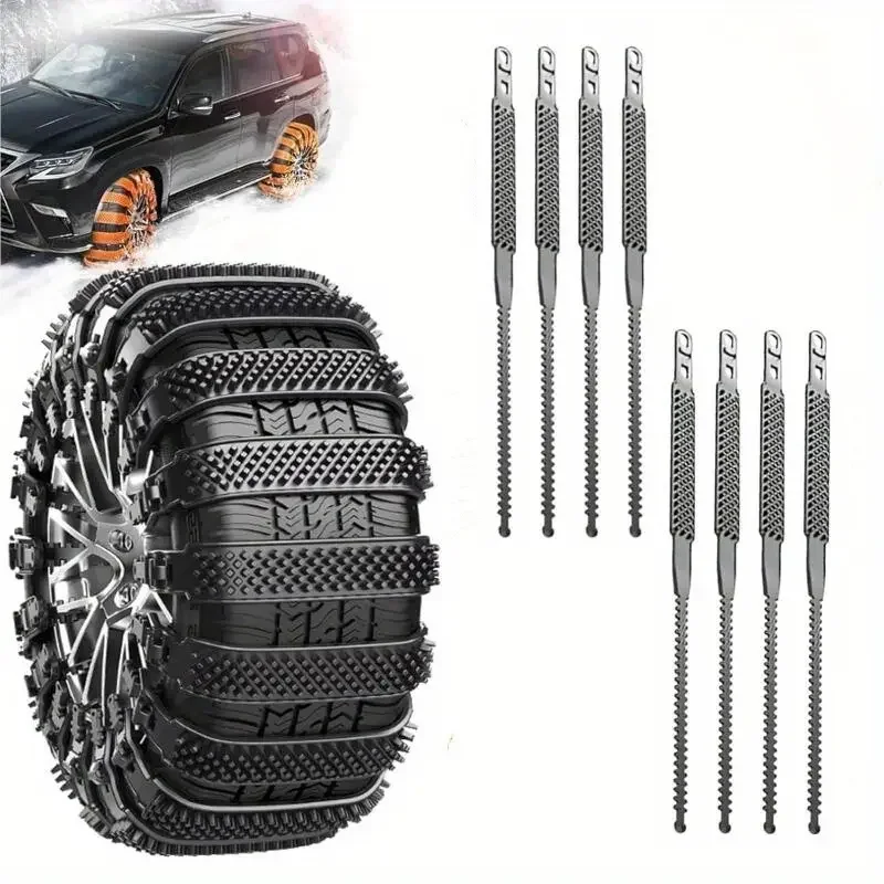 

1-10 шт. сверхмощные автомобильные снежные цепи, универсальные противоскользящие шины для седана, внедорожника, улучшенная ручка для зимнего катания на снегу