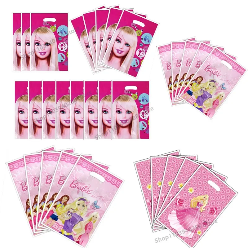 Kawaii Barbies Gift Bag Cute Cartoon Princess Birthday Party Supplies Tote Bags Decoration for Kids Gifts Birthdays