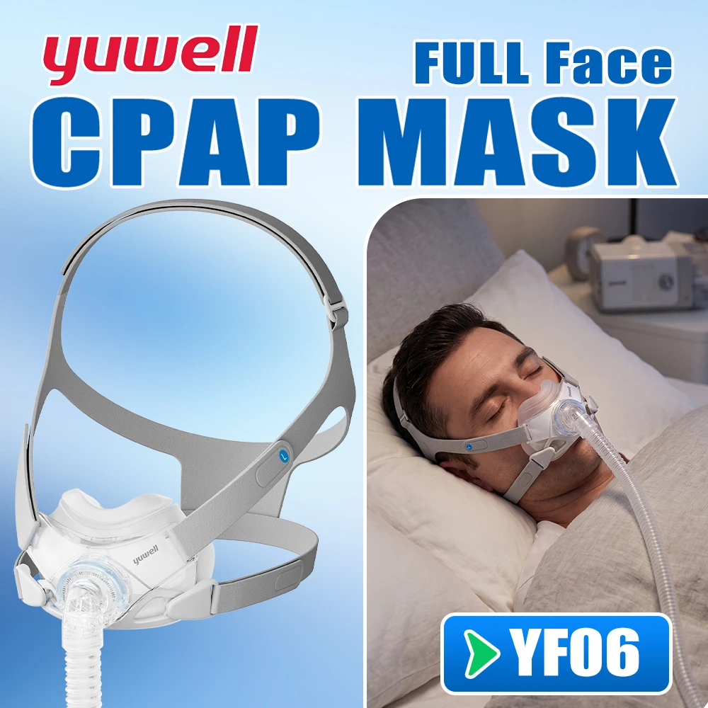 Mascarilla CPAP Yuwell YF-06 con Arnés, Mascarilla Completa para CPAP Automático, APAP, BIPAP, para Máquina de Respiración Médica, Apnea del Sueño, Anti Ronquidos