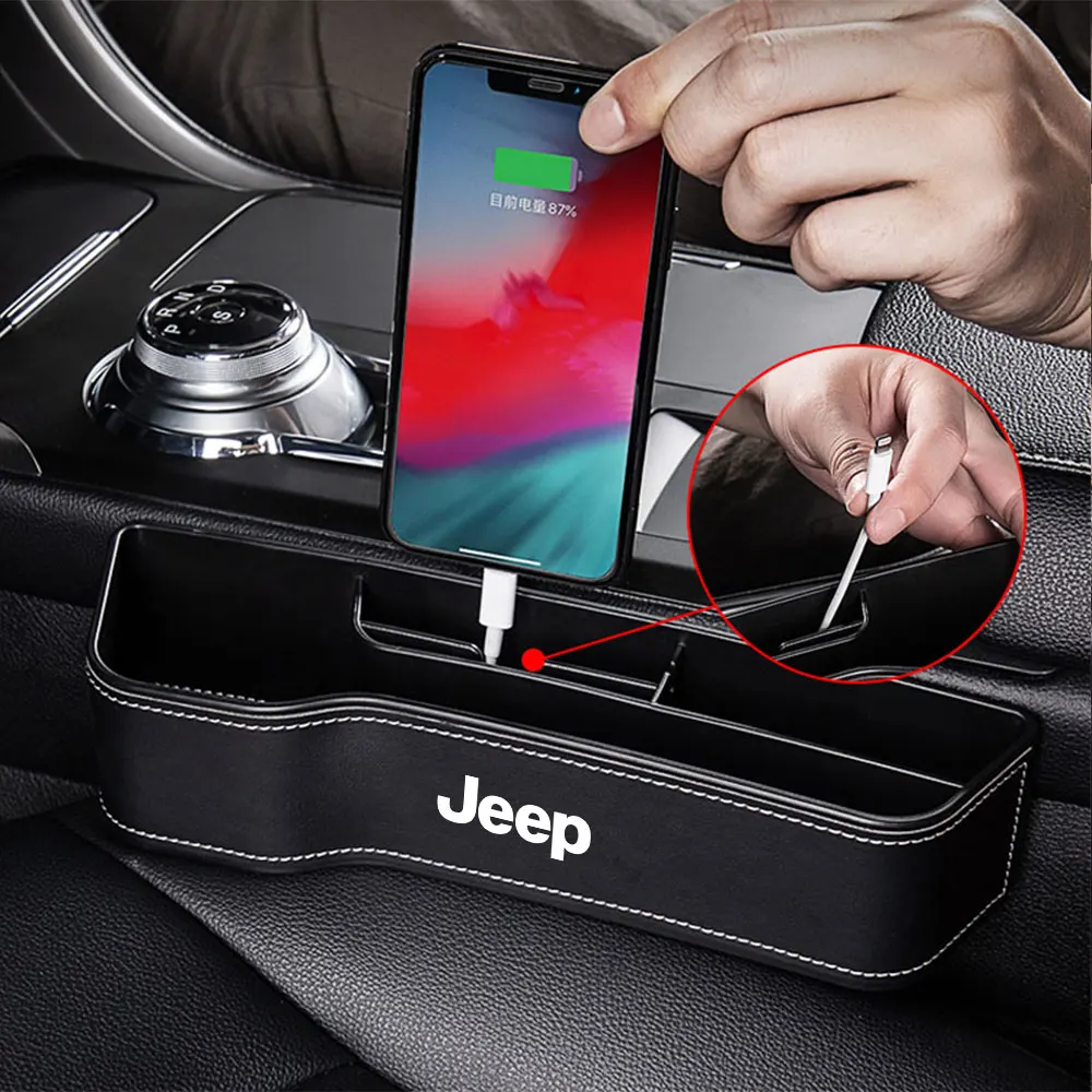 

Car Seat Gap Organizer Bag Seat Slit Storage Box Phone Holder For JEEP Grand Cherokee Compass JK Renegade Wrangler Accessories