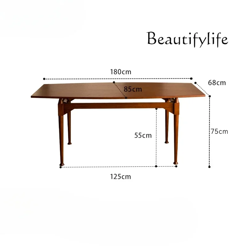 

Japanese medieval solid wood dining table household simple rectangular table