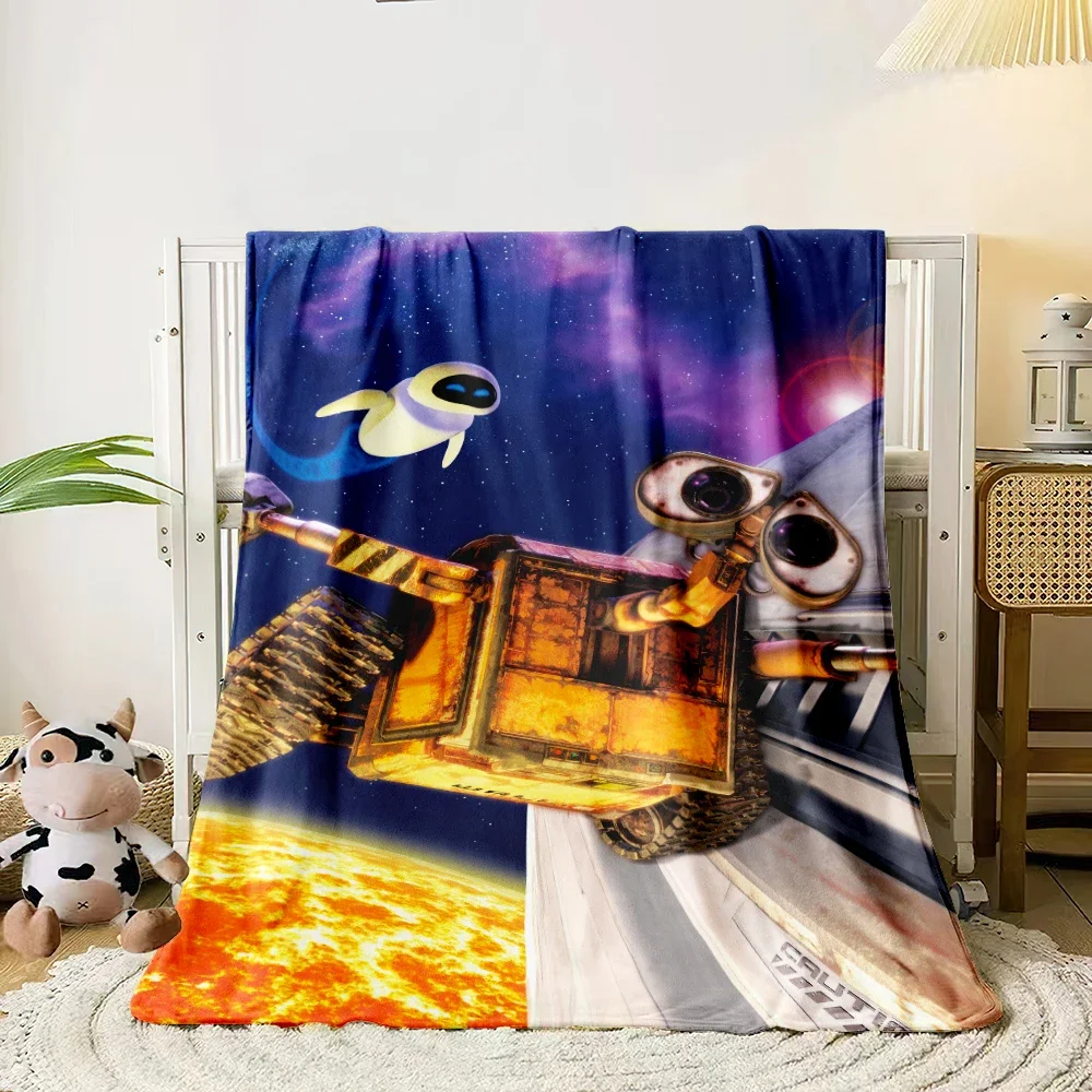 Robot WALL-E Cartoon printed flannel thin blanket. Four seasons blanket.for sofa, beds, living room, travel picnic blanket gifts