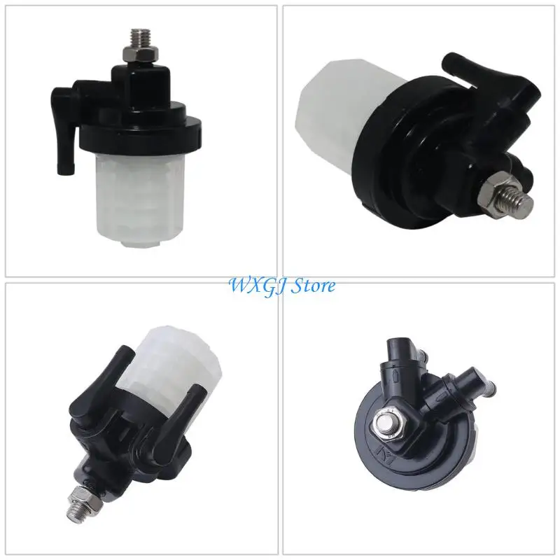 37JE Boat Engine Filter Assembly With Visible Clear Bowl and Hose for 9.9-90HP System Maintenance and