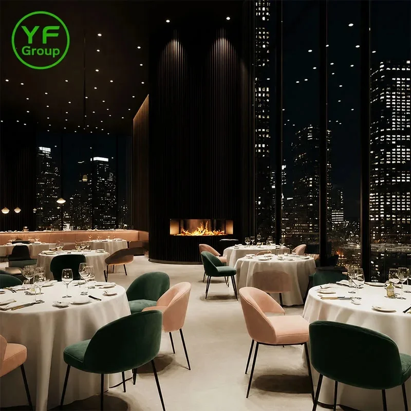 Custom Modern Luxury Restaurant Furniture Set Marble Tables Chairs Set Booth Seating for Hotel Project