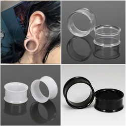 2Pcs Acrylic Body Piercing Jewelry Gauges Ear Plugs and Tunnels Black White Clear Color Expander Earrings Men Women 6-25mm