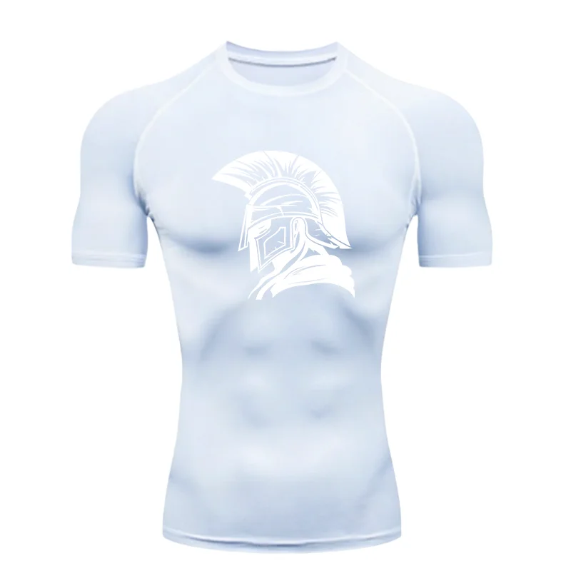스파르탄 헬멧 2026 남성 스포츠 티셔츠 트레이닝 컴프레션 반팔 래쉬가드 남성용 운동 티셔츠 러닝 운동 티셔츠