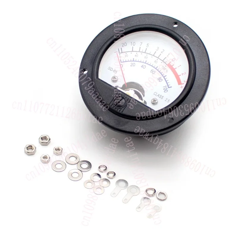 

S-D-65 Круглый черный аналоговый измеритель с ретро-циферблатом, измеритель уровня, вольтметр с желтой подсветкой