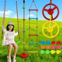 Escalera de cuerda de escalada para niños, piedras de escalada coloridas, patio trasero interior y exterior, entrenamiento de integración sensorial para niños