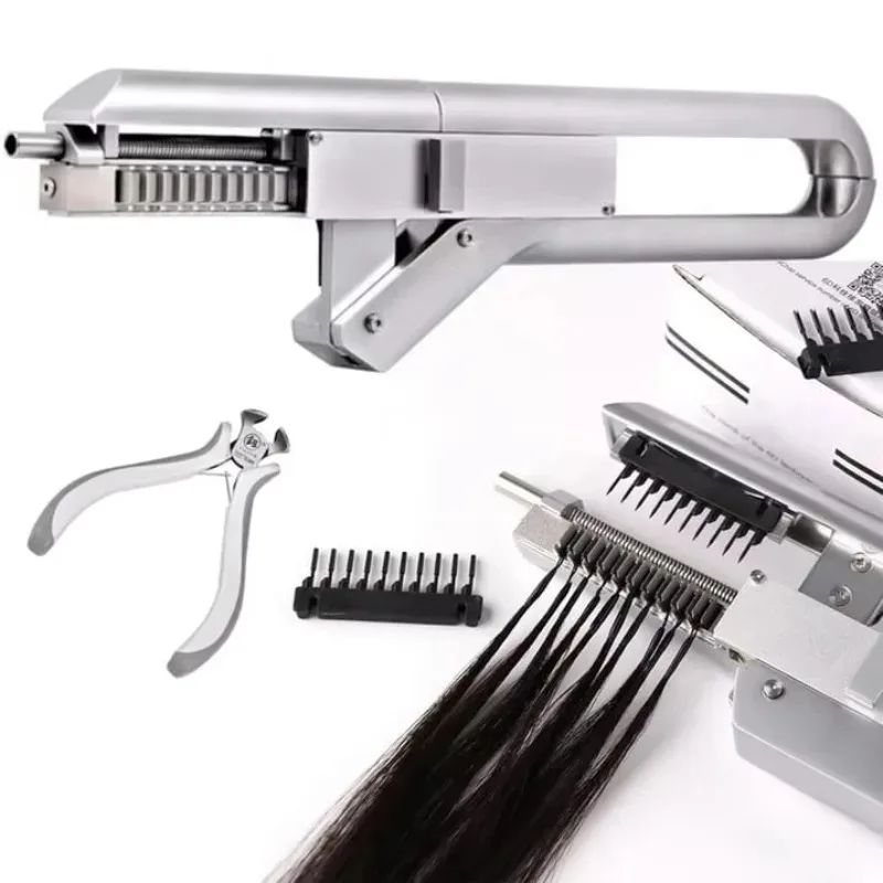 

6D Hair Connectors Machine Kit Remover Tool Portable Hair Pliers for Quick No-Trace Easy Connection for Commercial