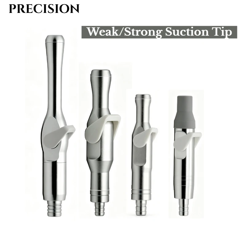 Dental Saliva Ejector Suction Tool Dentist Strong Weak Suction Adaptor Aluminum Transfer Head Saliva Short Weak Handpiece Tip