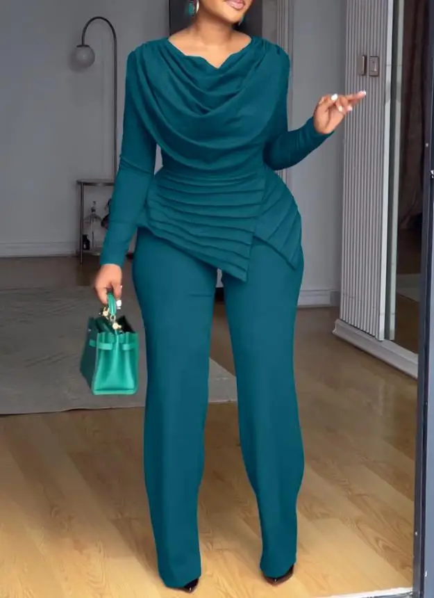 

2025 элегантный сексуальный асимметричный лоскутный комбинезон с капюшоном и рюшами, повседневный комбинезон с завязкой на талии и молнией сзади, прямой комбинезон