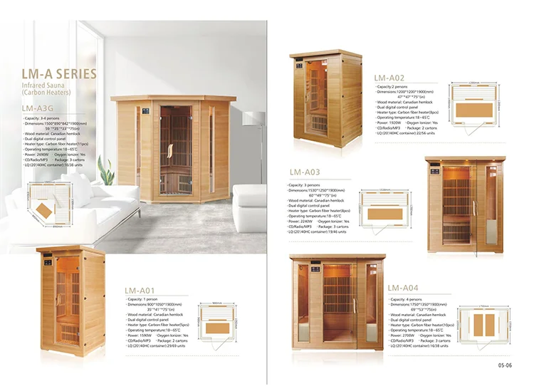 Customization.Modern 2-Person Portable Hemlock Red Cedar Far Infrared Sauna Room Indoor Low EMF Heating for Home Spa Relaxation