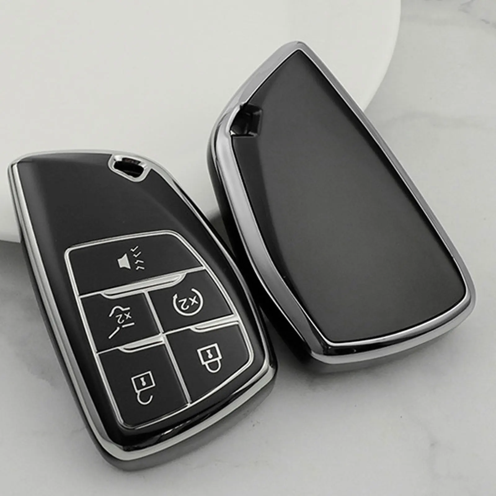 

TPU Car Key Cover Remote Fob Case Auto Accessory For Buick Envision S Plus Suburban Tahoe GMC Yukon Sierra 1500 Denali