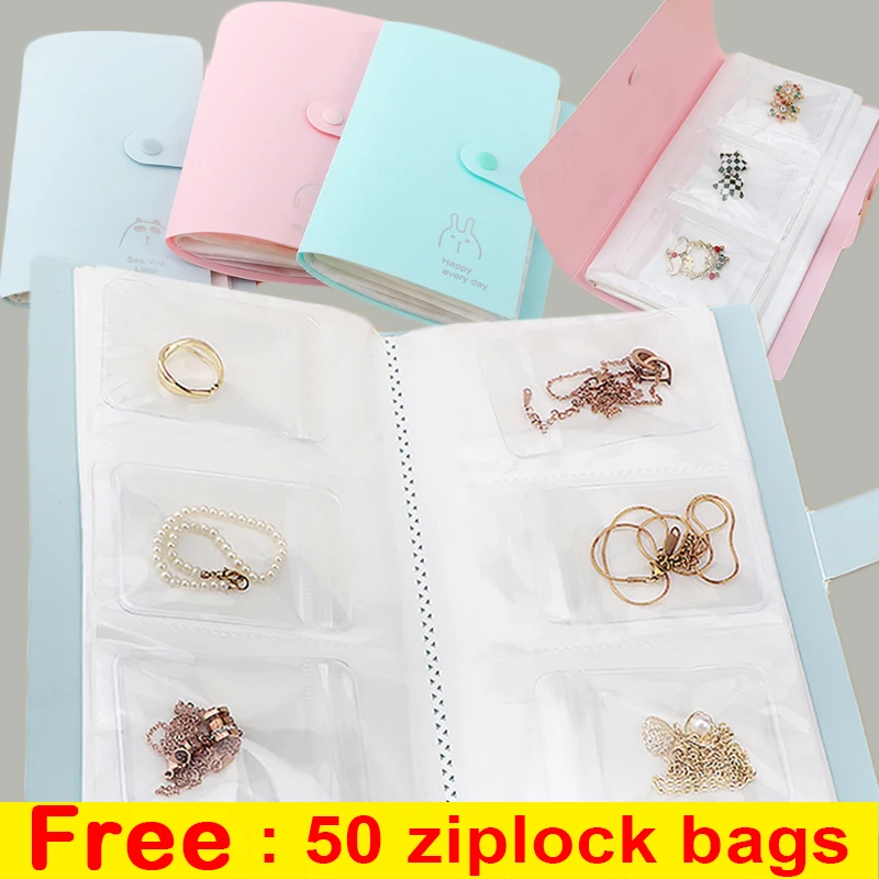 Jewelry Book Storage Organizer Folder Booklets for Fashion Fine Jewelry Collection Anti-oxidation Organize Bag 84/120/160 Grid