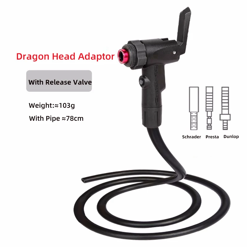 Bicycle Pump Adaptor with Pipe/Release Button Smart/Dragon/ DVN T  Presta Schrader/Dunlop Valve MTB Road Bike Inflator Accessory