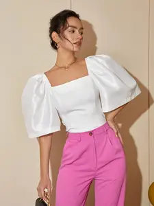 Blusa con manga puffy new arrivals