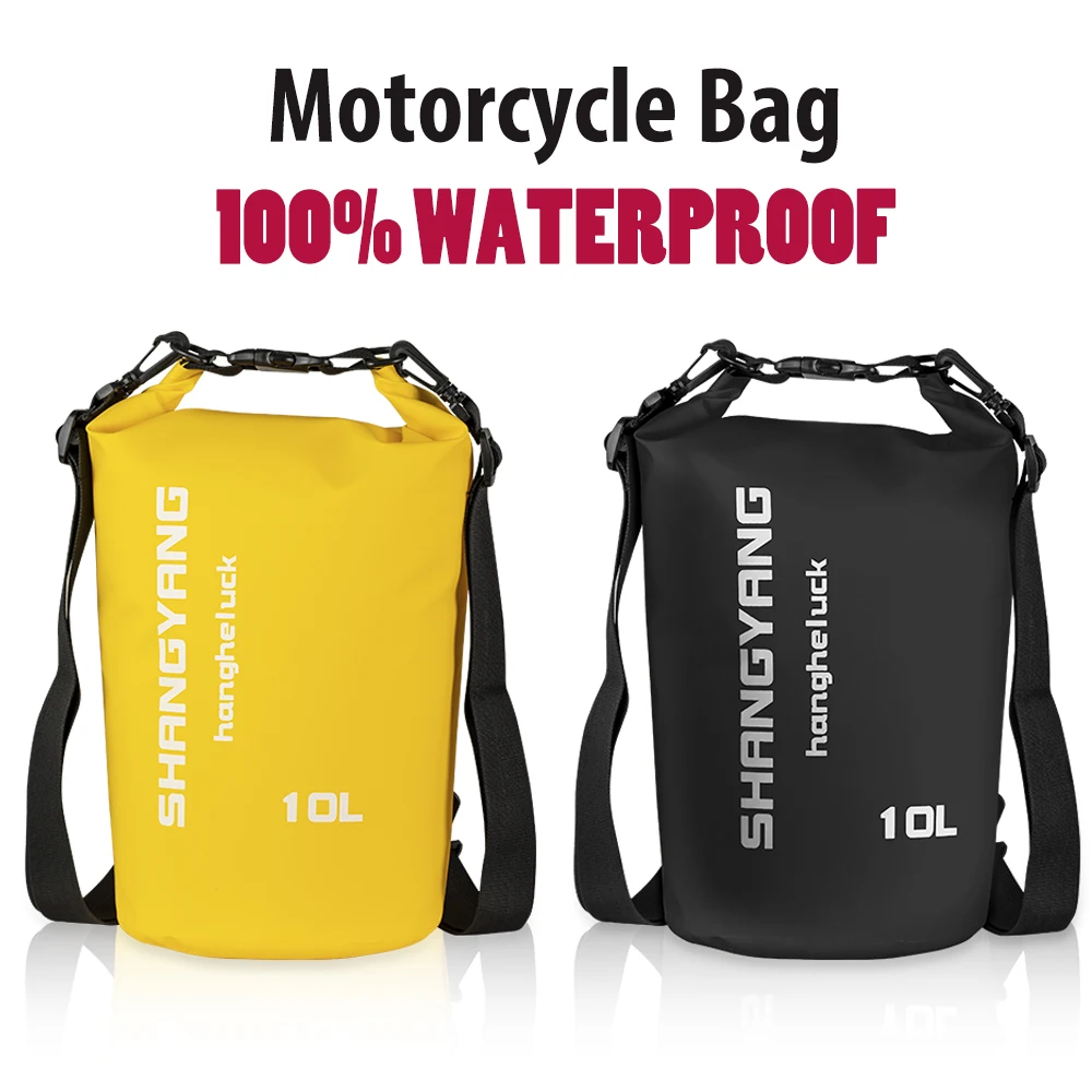 10L 20L 30L Motorcycle Bag Outdoor PVC Dry Sack Bag Waterproof Diving, Swimming, Hiking Driving Travel Kits Shoulder Bag