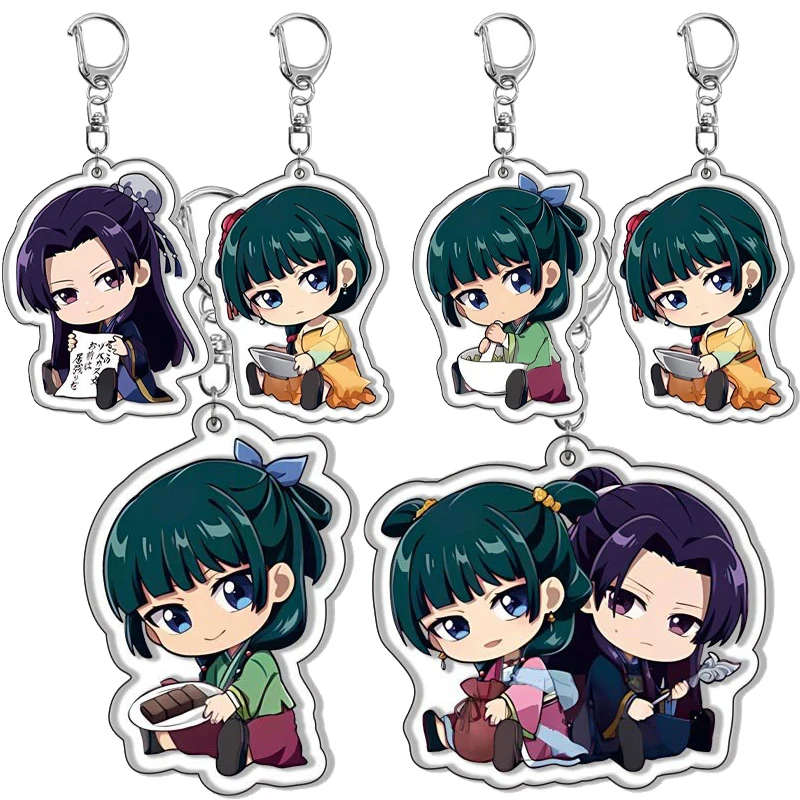 Kawaii يوميات الصيدلية الاكريليك سيارة المفاتيح الكرتون لطيف أنيمي الطلاب على ظهره سحر كيرينغ الحلي مجوهرات هدية لعبة