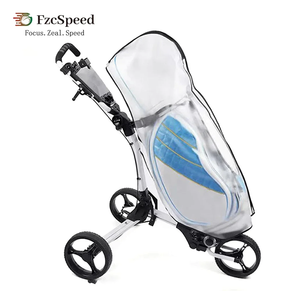 FzcSpeed Transparente Golfbag-Regenhülle Wasserdichtes PVC für 14-Schläger-Standbags & Push-Carts Leicht Faltbar Staubdicht – Detail 6