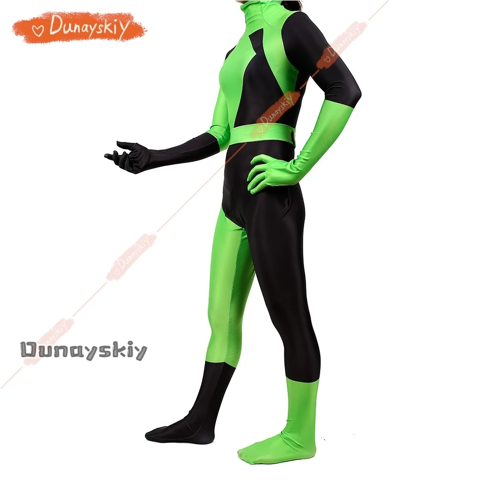 Recién llegado, mono para chico adulto Kim posible, disfraz de Cosplay, mono para fiesta de Halloween, Cosplay